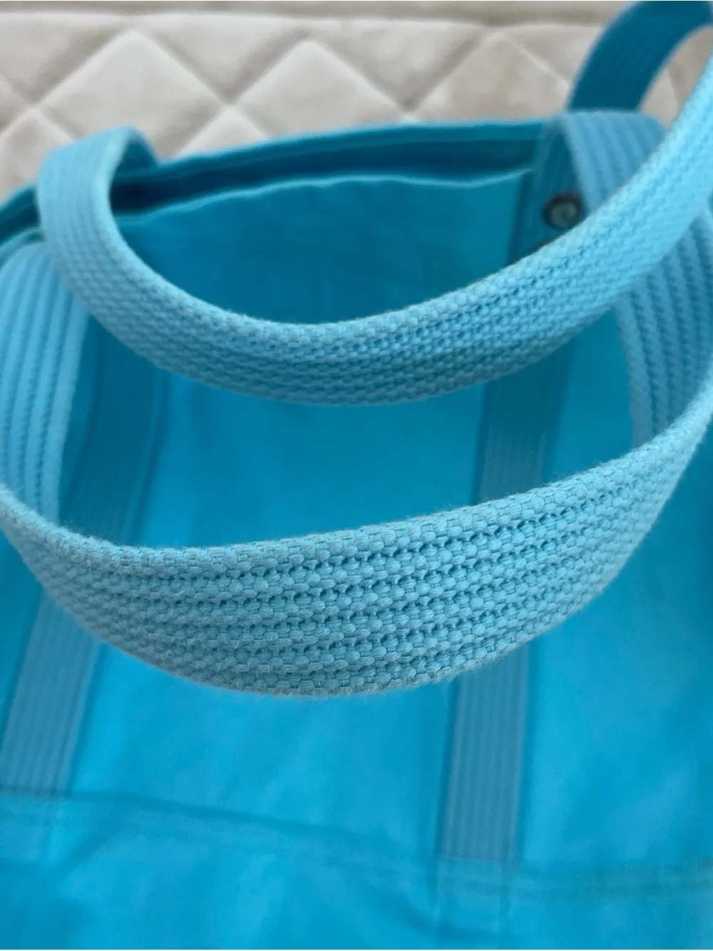 Polo Ralph Lauren  Light Blue Big Pony Zip Cotton Canvas Tote Bag RARE